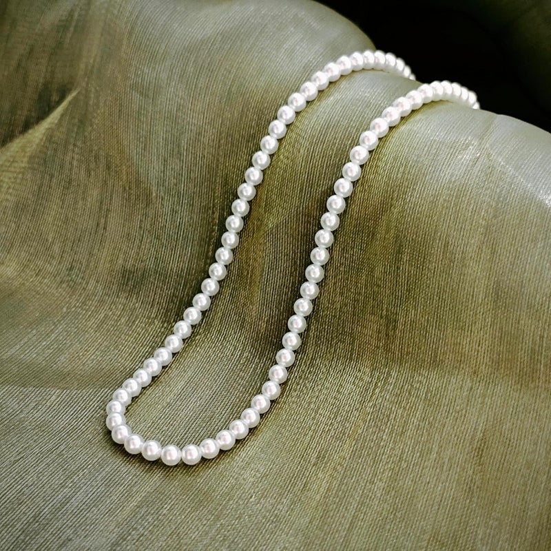 Zeffy Pearl Necklace 4MM/6MM/8MM Dainty Round Imitation Pearl Choker Necklace Wedding Pearl Necklace Delicate Jewelry for Women Simple Bridesmaid Jewelry Gifts - Image 5